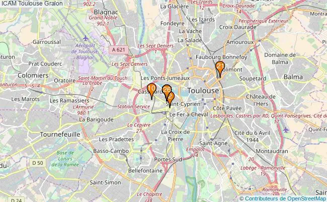 plan ICAM Toulouse Associations ICAM Toulouse : 26 associations