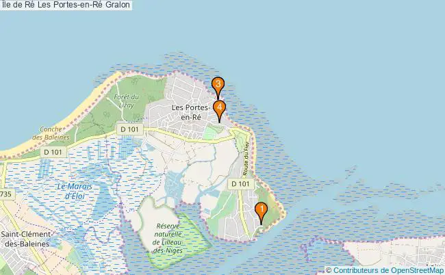 plan Île de Ré Les Portes-en-Ré Associations Île de Ré Les Portes-en-Ré : 5 associations
