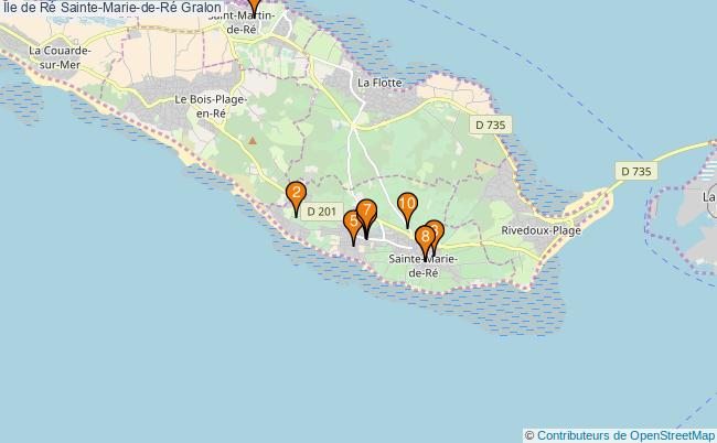 plan Île de Ré Sainte-Marie-de-Ré Associations Île de Ré Sainte-Marie-de-Ré : 16 associations