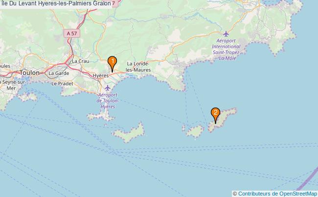 plan île Du Levant Hyeres-les-Palmiers Associations île Du Levant Hyeres-les-Palmiers : 3 associations