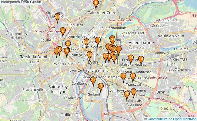 plan Immigration Lyon Associations immigration Lyon : 29 associations