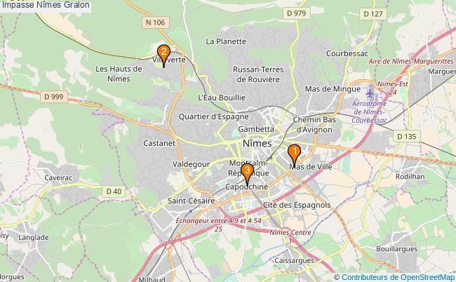 plan Impasse Nîmes Associations Impasse Nîmes : 5 associations