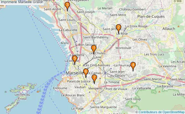 plan Imprimerie Marseille Associations imprimerie Marseille : 5 associations