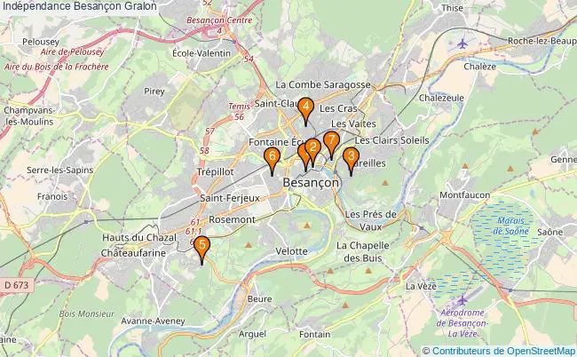 plan Indépendance Besançon Associations indépendance Besançon : 5 associations