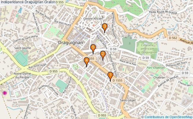 plan Indépendance Draguignan Associations indépendance Draguignan : 5 associations