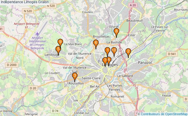 plan Indépendance Limoges Associations indépendance Limoges : 9 associations