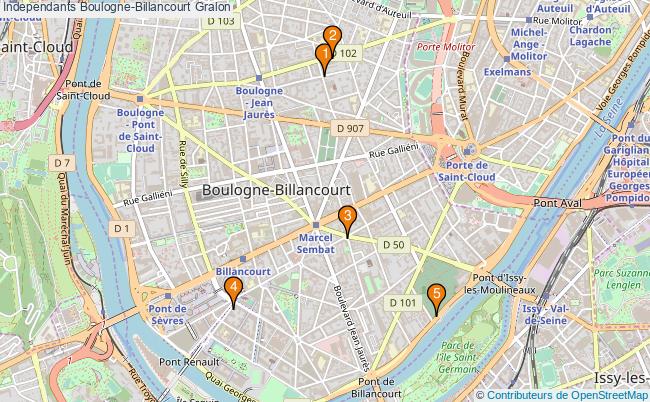 plan Independants Boulogne-Billancourt Associations independants Boulogne-Billancourt : 9 associations