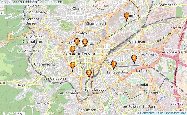 plan Independants Clermont-Ferrand Associations independants Clermont-Ferrand : 10 associations