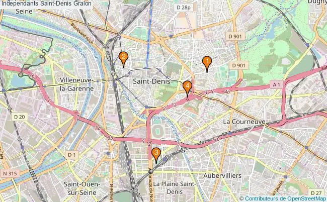 plan Independants Saint-Denis Associations independants Saint-Denis : 9 associations