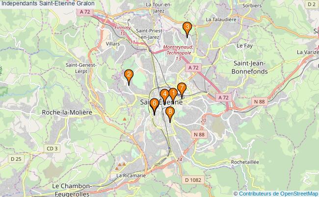 plan Independants Saint-Etienne Associations independants Saint-Etienne : 12 associations