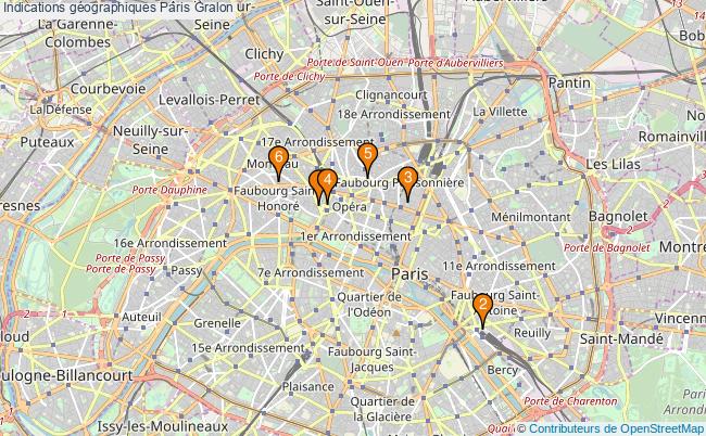plan Indications géographiques Paris Associations Indications géographiques Paris : 6 associations