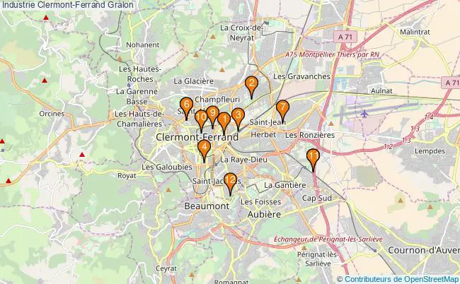 plan Industrie Clermont-Ferrand Associations industrie Clermont-Ferrand : 12 associations