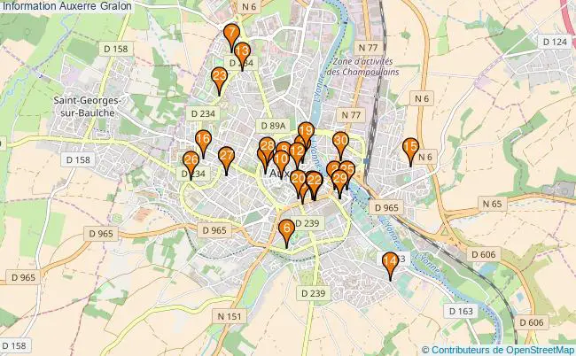 plan Information Auxerre Associations information Auxerre : 41 associations