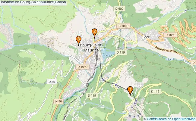 plan Information Bourg-Saint-Maurice Associations information Bourg-Saint-Maurice : 3 associations