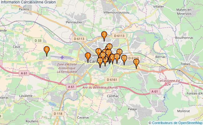 plan Information Carcassonne Associations information Carcassonne : 52 associations