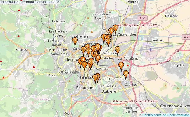 plan Information Clermont-Ferrand Associations information Clermont-Ferrand : 127 associations
