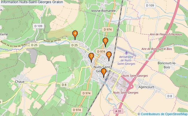 plan Information Nuits-Saint-Georges Associations information Nuits-Saint-Georges : 5 associations