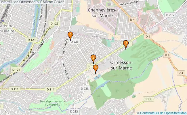 plan Information Ormesson-sur-Marne Associations information Ormesson-sur-Marne : 5 associations