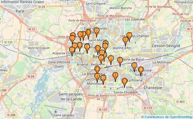 plan Information Rennes Associations information Rennes : 357 associations