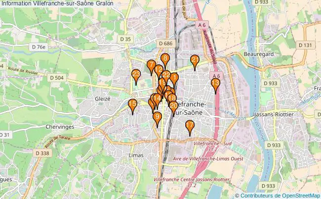 plan Information Villefranche-sur-Saône Associations information Villefranche-sur-Saône : 24 associations