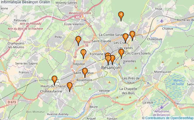 plan Informatique Besançon Associations informatique Besançon : 12 associations