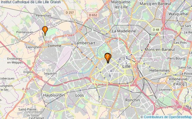 plan Institut Catholique de Lille Lille Associations Institut Catholique de Lille Lille : 9 associations