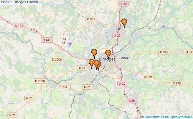 plan Institut Limoges Associations Institut Limoges : 9 associations