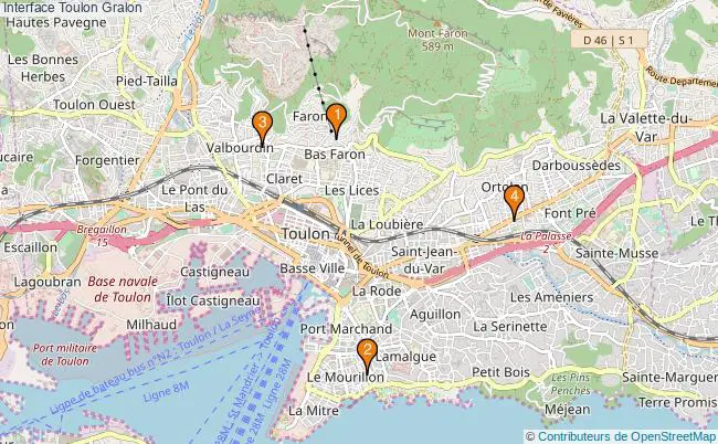plan Interface Toulon Associations interface Toulon : 7 associations
