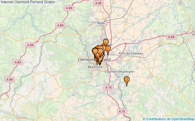 plan Internet Clermont-Ferrand Associations Internet Clermont-Ferrand : 33 associations