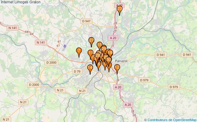plan Internet Limoges Associations Internet Limoges : 33 associations