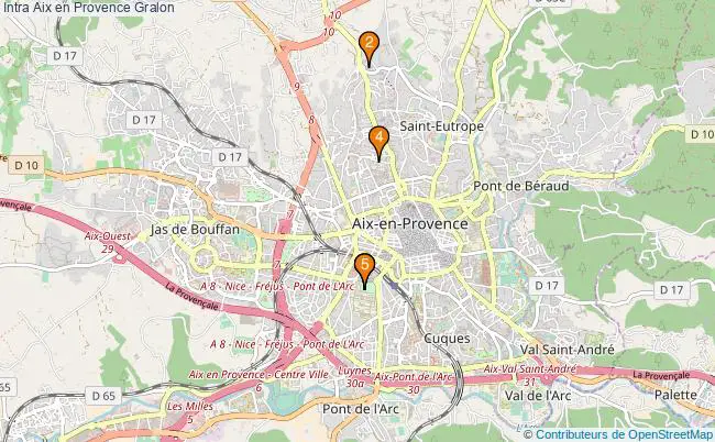 plan Intra Aix en Provence Associations Intra Aix en Provence : 5 associations