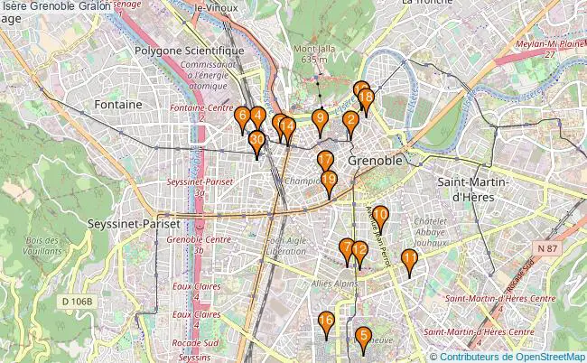 plan Isère Grenoble Associations Isère Grenoble : 157 associations
