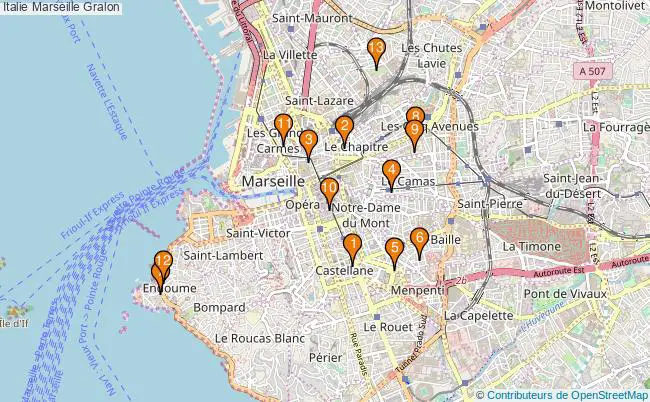 plan Italie Marseille Associations Italie Marseille : 14 associations