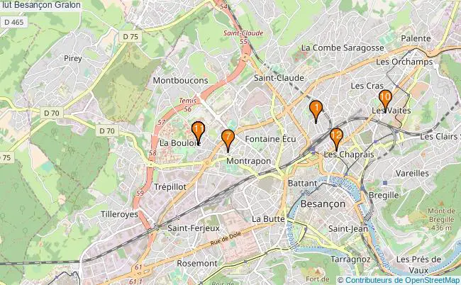plan Iut Besançon Associations iut Besançon : 13 associations