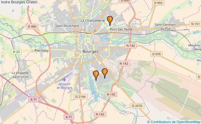 plan Ivoire Bourges Associations ivoire Bourges : 3 associations