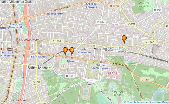 plan Ivoire Vincennes Associations ivoire Vincennes : 3 associations