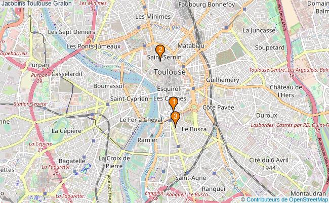 plan Jacobins Toulouse Associations Jacobins Toulouse : 2 associations