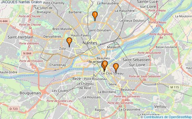 plan JACQUES Nantes Associations JACQUES Nantes : 6 associations