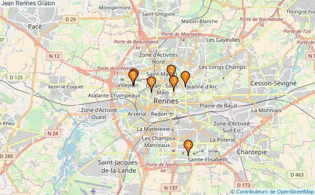 plan Jean Rennes Associations Jean Rennes : 7 associations