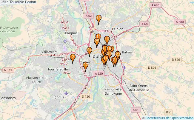 plan Jean Toulouse Associations Jean Toulouse : 33 associations