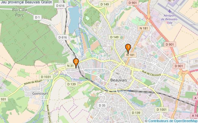 plan Jeu provençal Beauvais Associations jeu provençal Beauvais : 2 associations