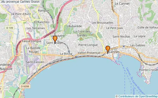plan Jeu provençal Cannes Associations jeu provençal Cannes : 2 associations