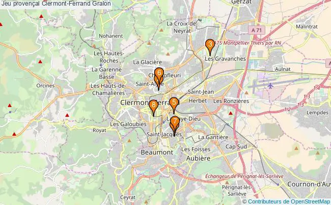 plan Jeu provençal Clermont-Ferrand Associations jeu provençal Clermont-Ferrand : 10 associations