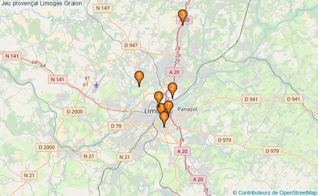 plan Jeu provençal Limoges Associations jeu provençal Limoges : 8 associations
