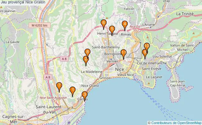 plan Jeu provençal Nice Associations jeu provençal Nice : 14 associations