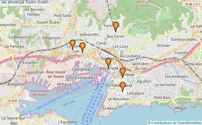 plan Jeu provençal Toulon Associations jeu provençal Toulon : 6 associations