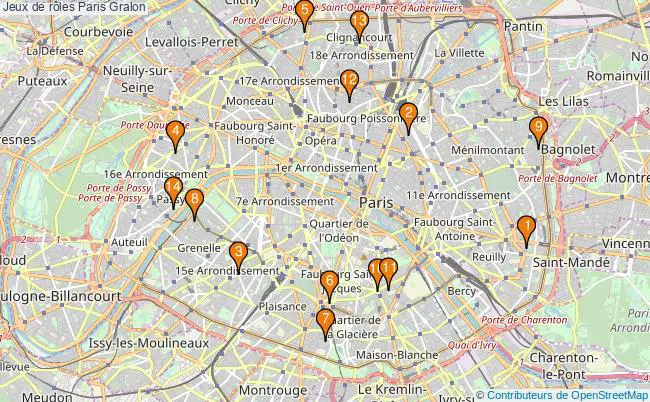 plan Jeux de rôles Paris Associations jeux de rôles Paris : 13 associations