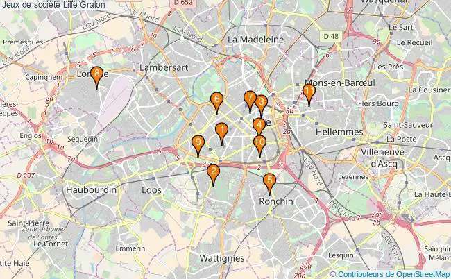 plan Jeux de société Lille Associations jeux de société Lille : 13 associations