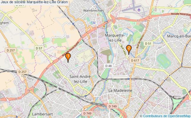 plan Jeux de société Marquette-lez-Lille Associations jeux de société Marquette-lez-Lille : 2 associations