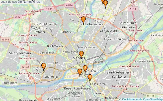 plan Jeux de société Nantes Associations jeux de société Nantes : 13 associations